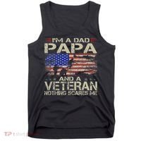 I'm A Dad Papa And Veteran Funny Retro Dad Papa Grandpa Tank Top thumb 0