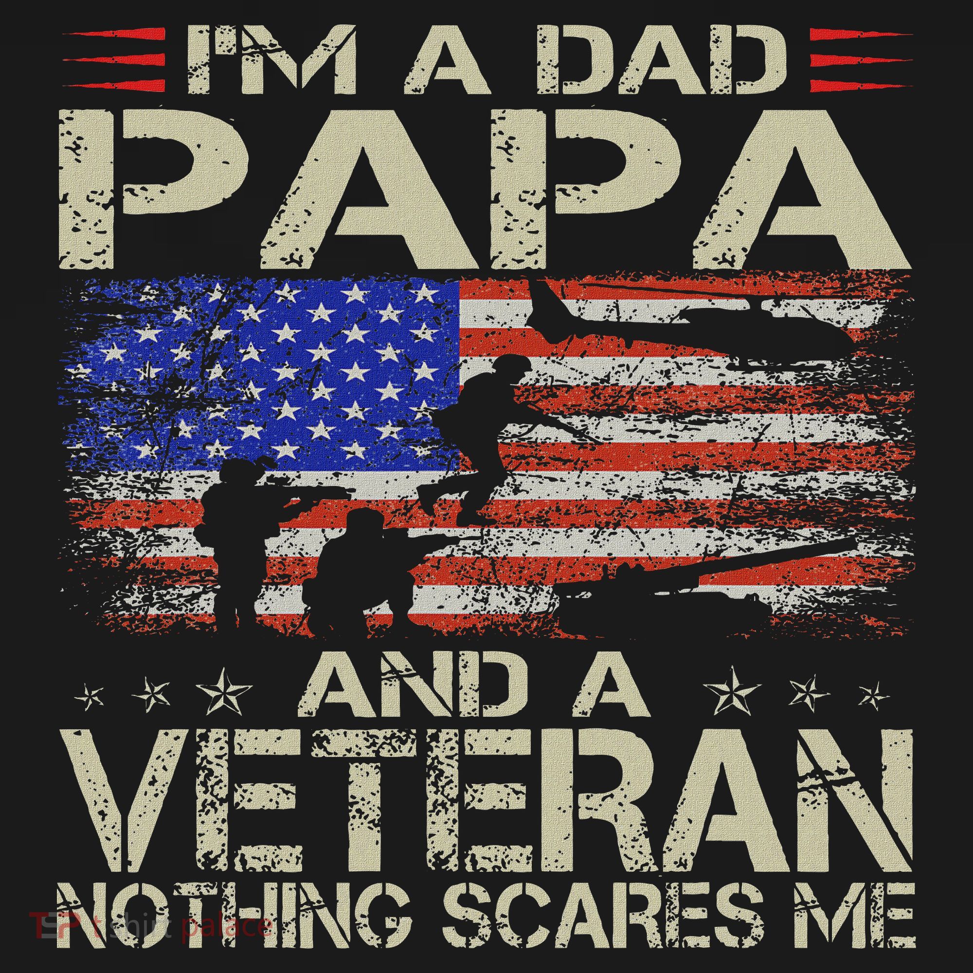 I'm A Dad Papa And Veteran Funny Retro Dad Papa Grandpa Tank Top