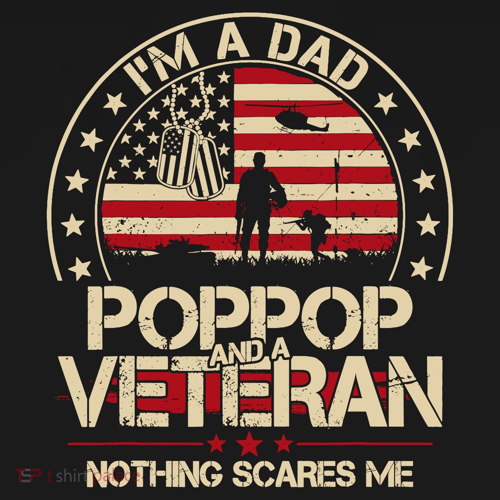 IM A Dad Pop Pop And A Veteran Nothing Scares Me Grandpa Ornament