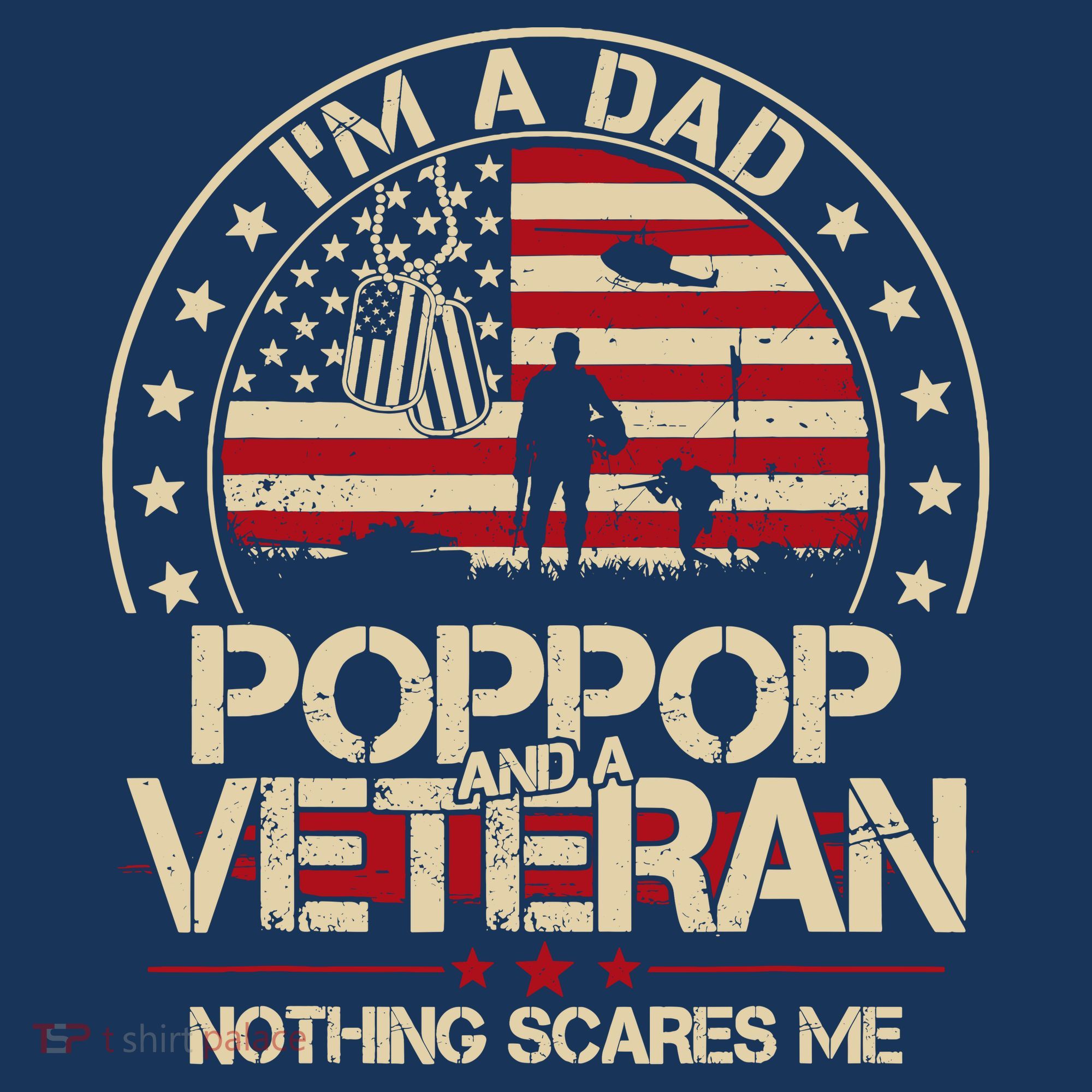 IM A Dad Pop Pop And A Veteran Nothing Scares Me Grandpa Women's Hoodie