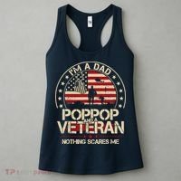 IM A Dad Pop Pop And A Veteran Nothing Scares Me Grandpa Women's Tank Top thumb 3