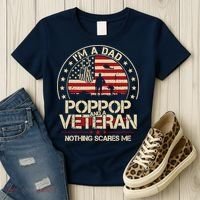 IM A Dad Pop Pop And A Veteran Nothing Scares Me Grandpa Women's T-Shirt thumb 3