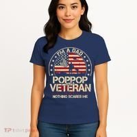 IM A Dad Pop Pop And A Veteran Nothing Scares Me Grandpa Women's T-Shirt thumb 4