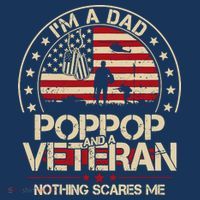 IM A Dad Pop Pop And A Veteran Nothing Scares Me Grandpa Kids Long Sleeve Shirt thumb 2