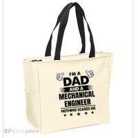 Im A Dad And A Mechanical Engineer Nothing Scares Me Gift Tote Bag thumb 2