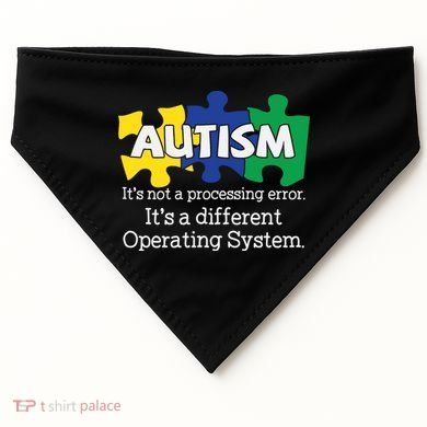 It's A Different Operating System Autism Awareness, Autism Puzzle USA-Made Doggie Bandana