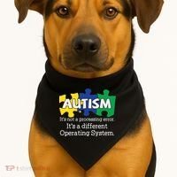 It's A Different Operating System Autism Awareness, Autism Puzzle USA-Made Doggie Bandana thumb 1