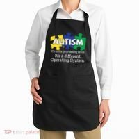 It's A Different Operating System Autism Awareness, Autism Puzzle Apron thumb 2