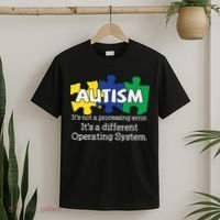 It's A Different Operating System Autism Awareness, Autism Puzzle T-Shirt thumb 2