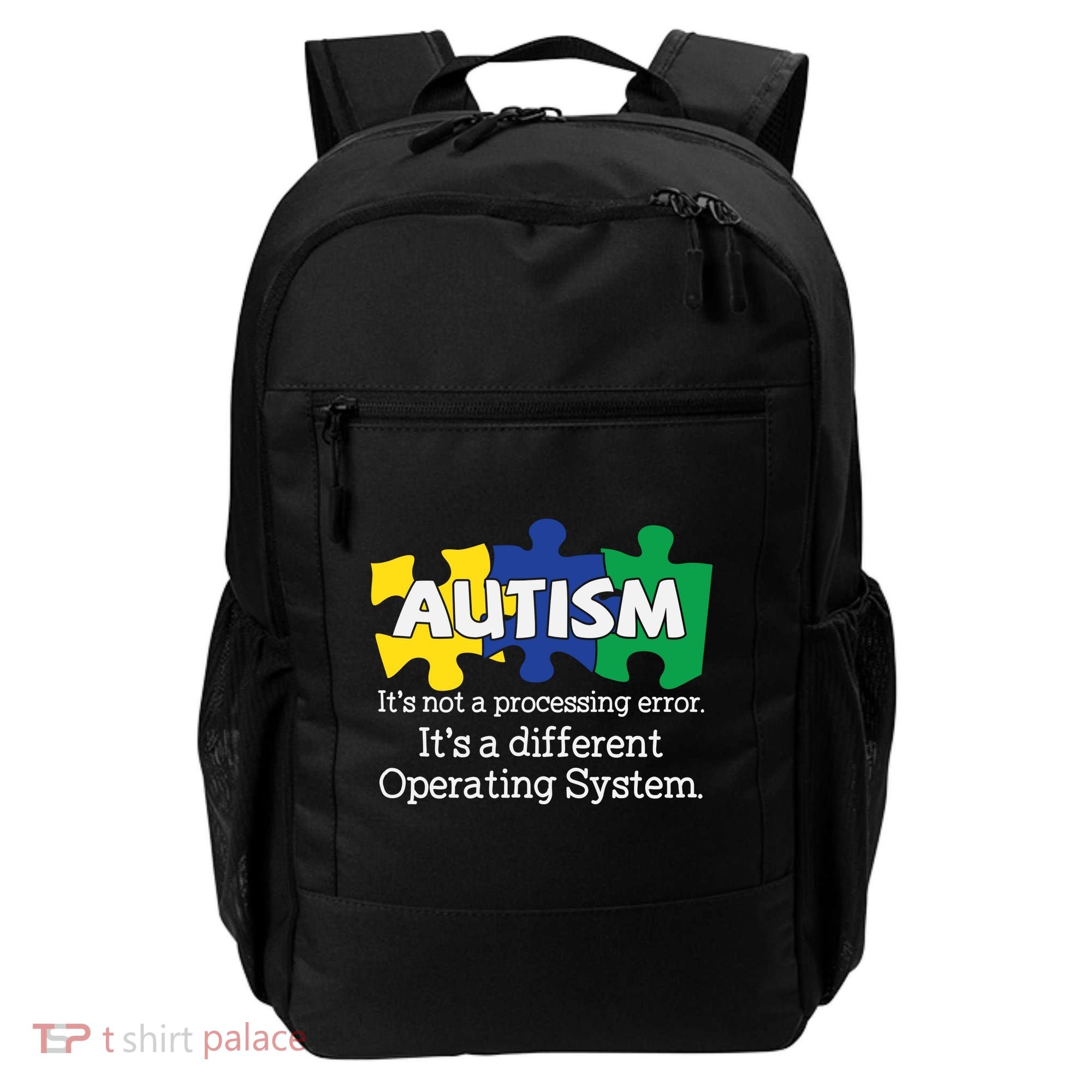 It's A Different Operating System Autism Awareness, Autism Puzzle Backpack