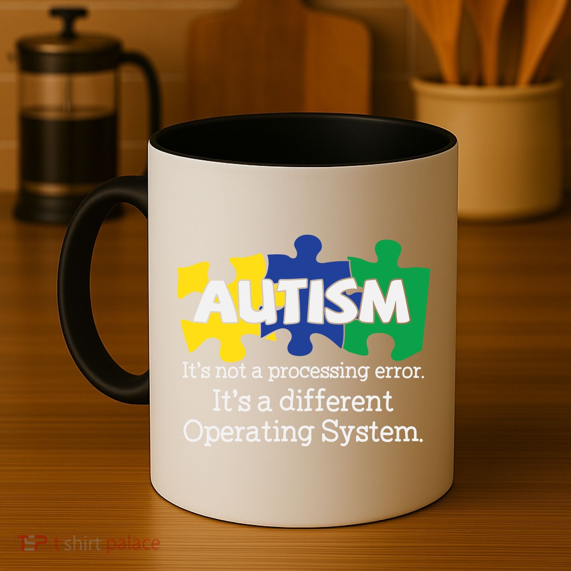 It's A Different Operating System Autism Awareness, Autism Puzzle Coffee Mug