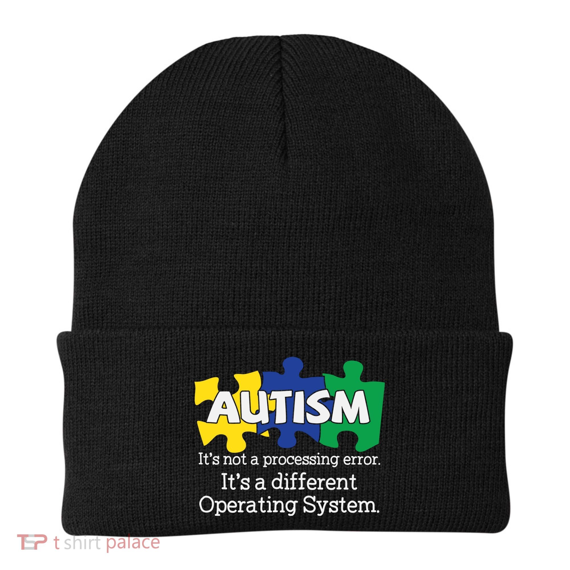 It's A Different Operating System Autism Awareness, Autism Puzzle Beanie