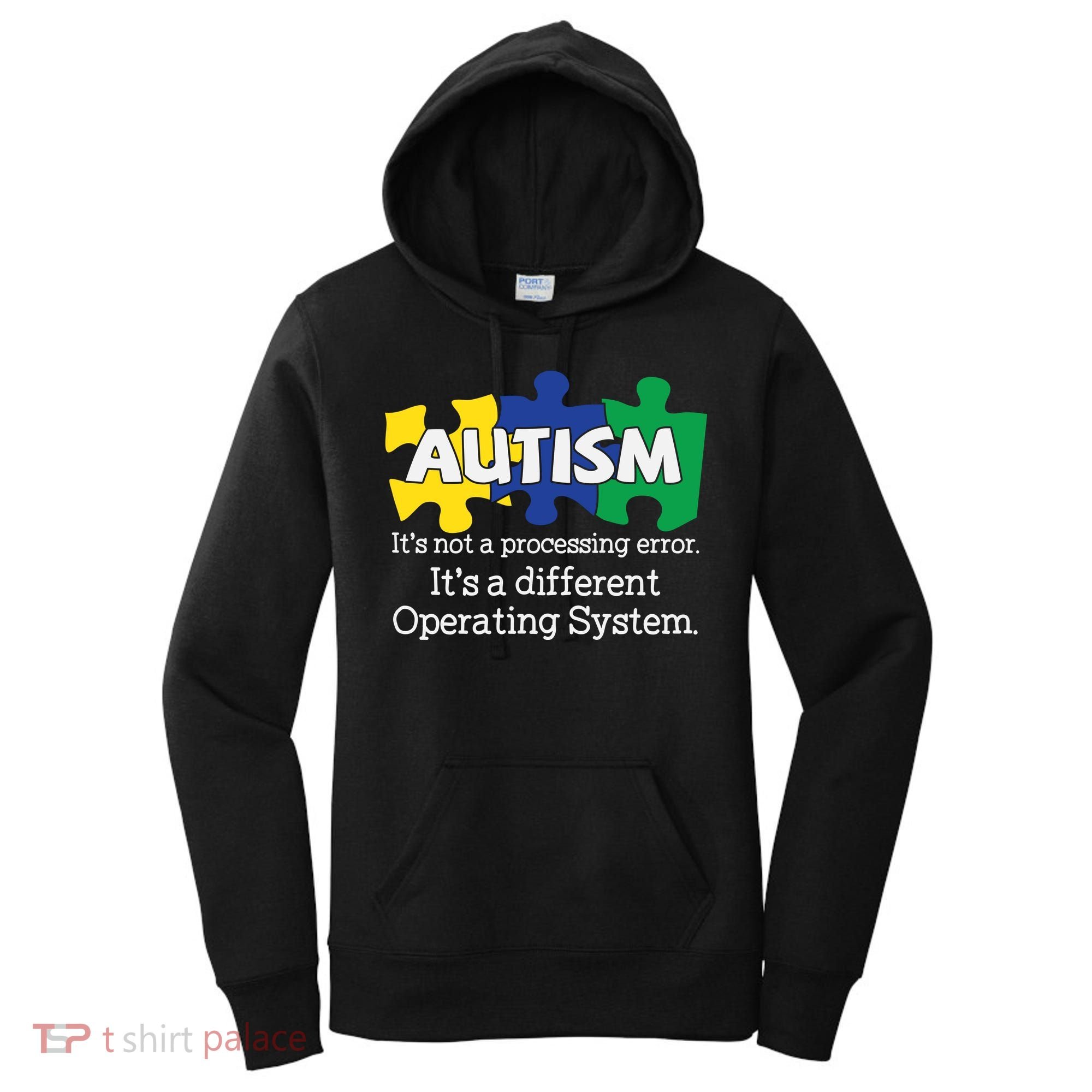 It's A Different Operating System Autism Awareness, Autism Puzzle Women's Hoodie