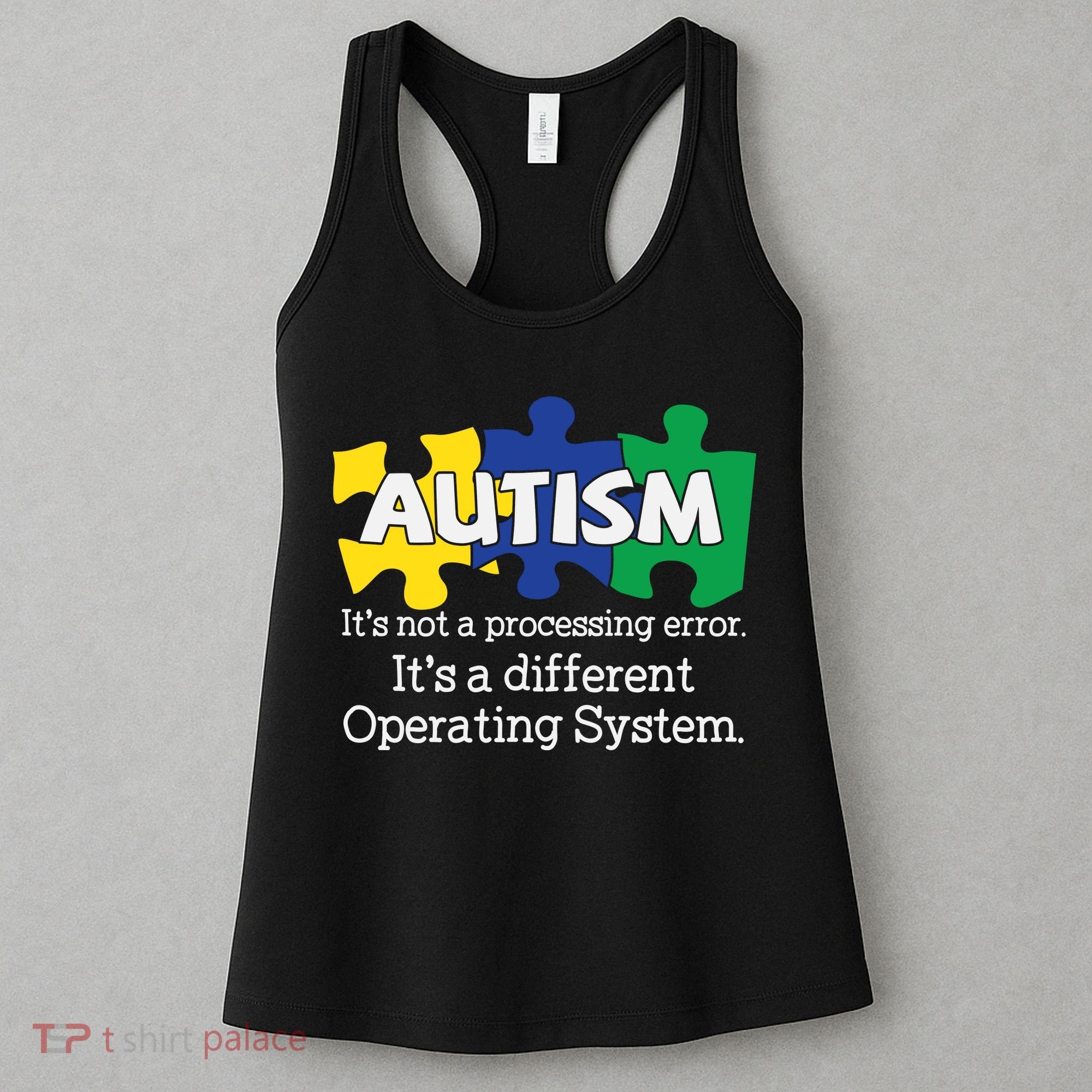 It's A Different Operating System Autism Awareness, Autism Puzzle Women's Tank Top