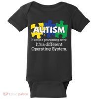 It's A Different Operating System Autism Awareness, Autism Puzzle Baby Bodysuit thumb 0