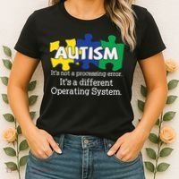 It's A Different Operating System Autism Awareness, Autism Puzzle Women's T-Shirt thumb 2