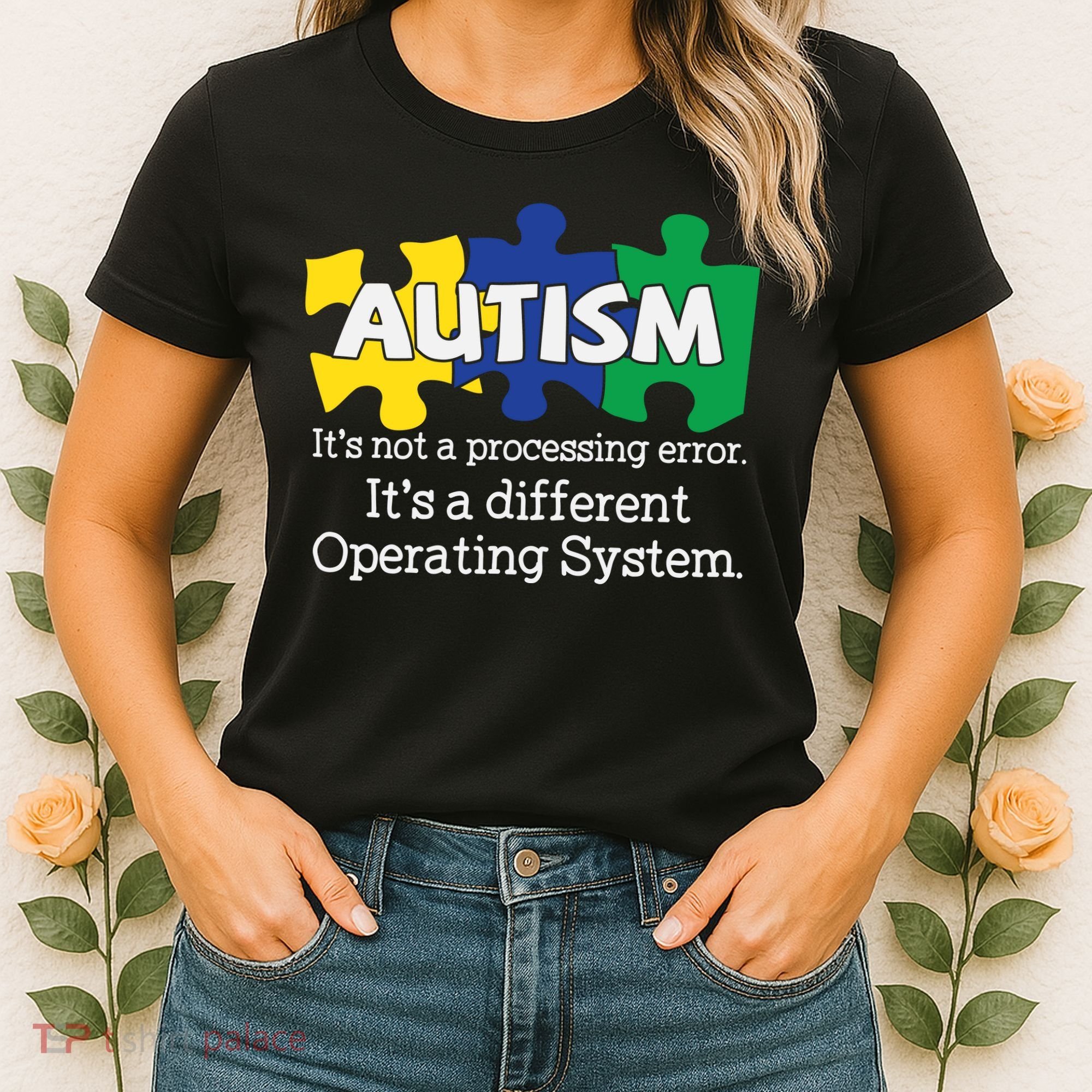 It's A Different Operating System Autism Awareness, Autism Puzzle Women's T-Shirt