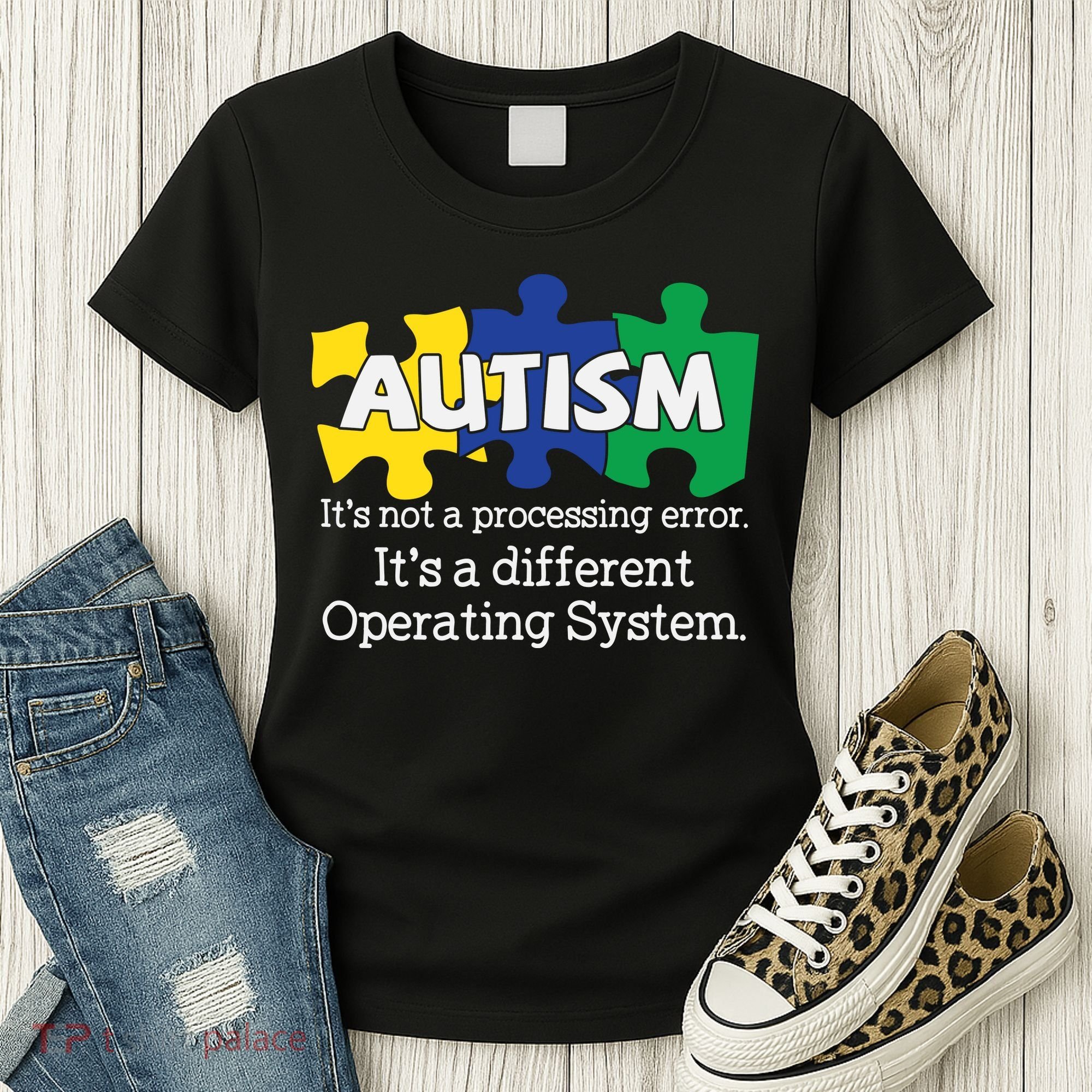 It's A Different Operating System Autism Awareness, Autism Puzzle Women's T-Shirt