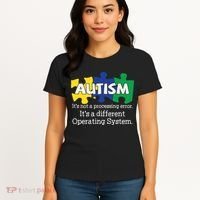 It's A Different Operating System Autism Awareness, Autism Puzzle Women's T-Shirt thumb 4