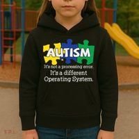 It's A Different Operating System Autism Awareness, Autism Puzzle Kids Hoodie thumb 3