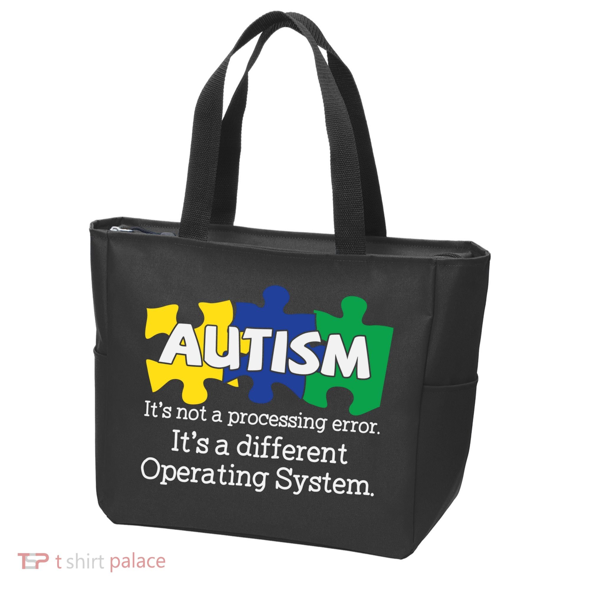 It's A Different Operating System Autism Awareness, Autism Puzzle Tote Bag