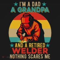 IM A Dad A Grandpa And A Retired Welder FatherS Day Job Apron thumb 3