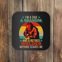 IM A Dad A Grandpa And A Retired Welder FatherS Day Job Coaster thumb 0