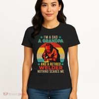 IM A Dad A Grandpa And A Retired Welder FatherS Day Job Women's T-Shirt thumb 4