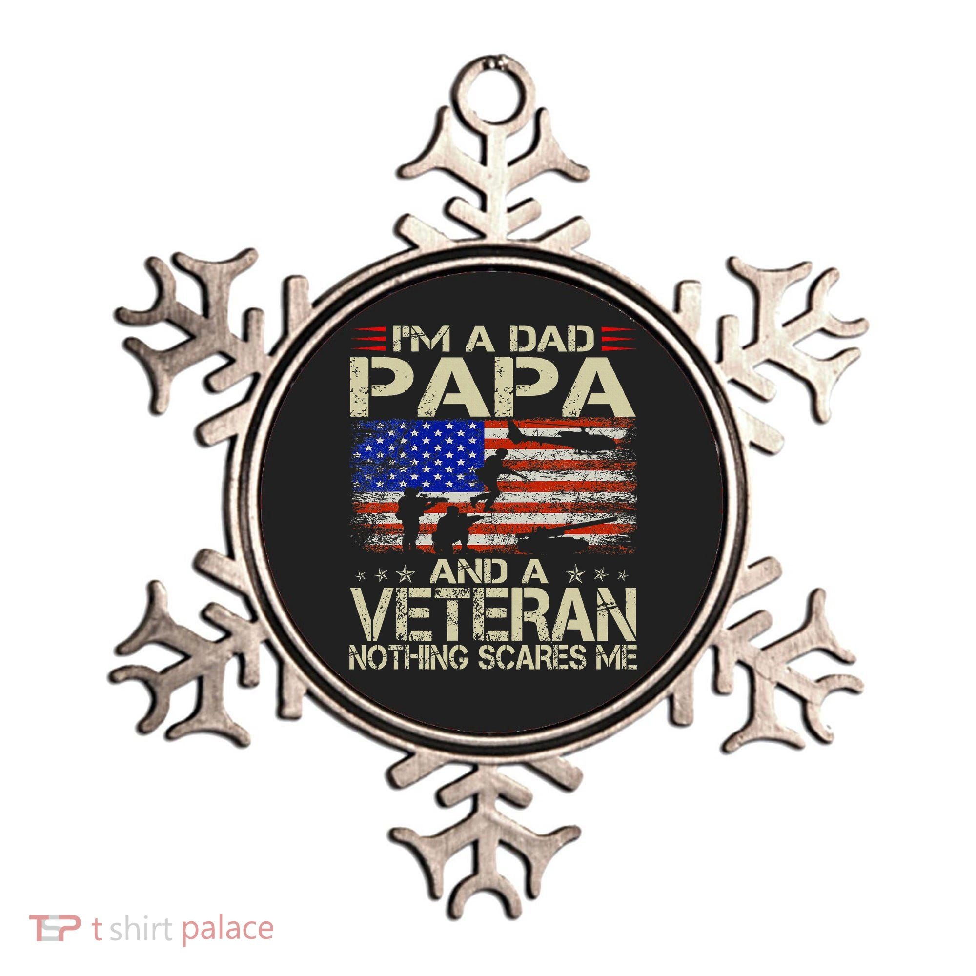 IM A Dad Papa And Veteran Retro Dad Papa Grandpa Ornament