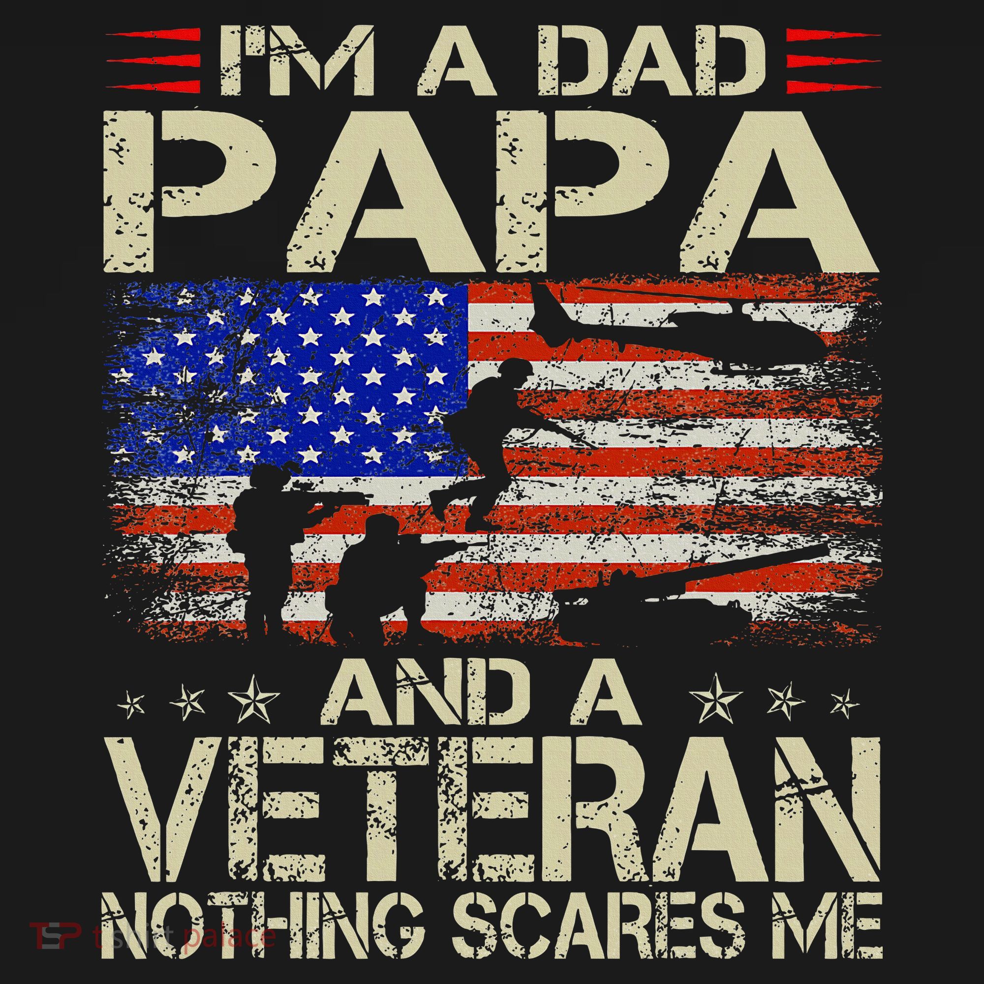 IM A Dad Papa And Veteran Retro Dad Papa Grandpa Women's Tank Top