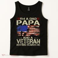 IM A Dad Papa And Veteran Retro Dad Papa Grandpa Tank Top thumb 2