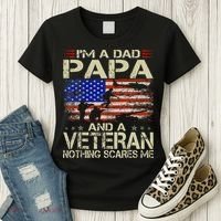 IM A Dad Papa And Veteran Retro Dad Papa Grandpa Women's T-Shirt thumb 3