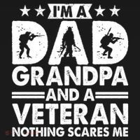 I'm A Dad Grandpa And A Veteran Nothing Scares Me Bucket Hat thumb 4