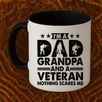 I'm A Dad Grandpa And A Veteran Nothing Scares Me Coffee Mug thumb 2