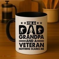I'm A Dad Grandpa And A Veteran Nothing Scares Me Coffee Mug thumb 4