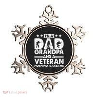 I'm A Dad Grandpa And A Veteran Nothing Scares Me Ornament thumb 0