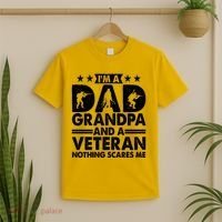 I'm A Dad Grandpa And A Veteran Nothing Scares Me T-Shirt thumb 2