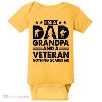 I'm A Dad Grandpa And A Veteran Nothing Scares Me Baby Bodysuit thumb 0