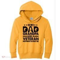I'm A Dad Grandpa And A Veteran Nothing Scares Me Kids Hoodie thumb 0