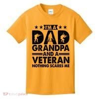 I'm A Dad Grandpa And A Veteran Nothing Scares Me Kids T-Shirt thumb 0