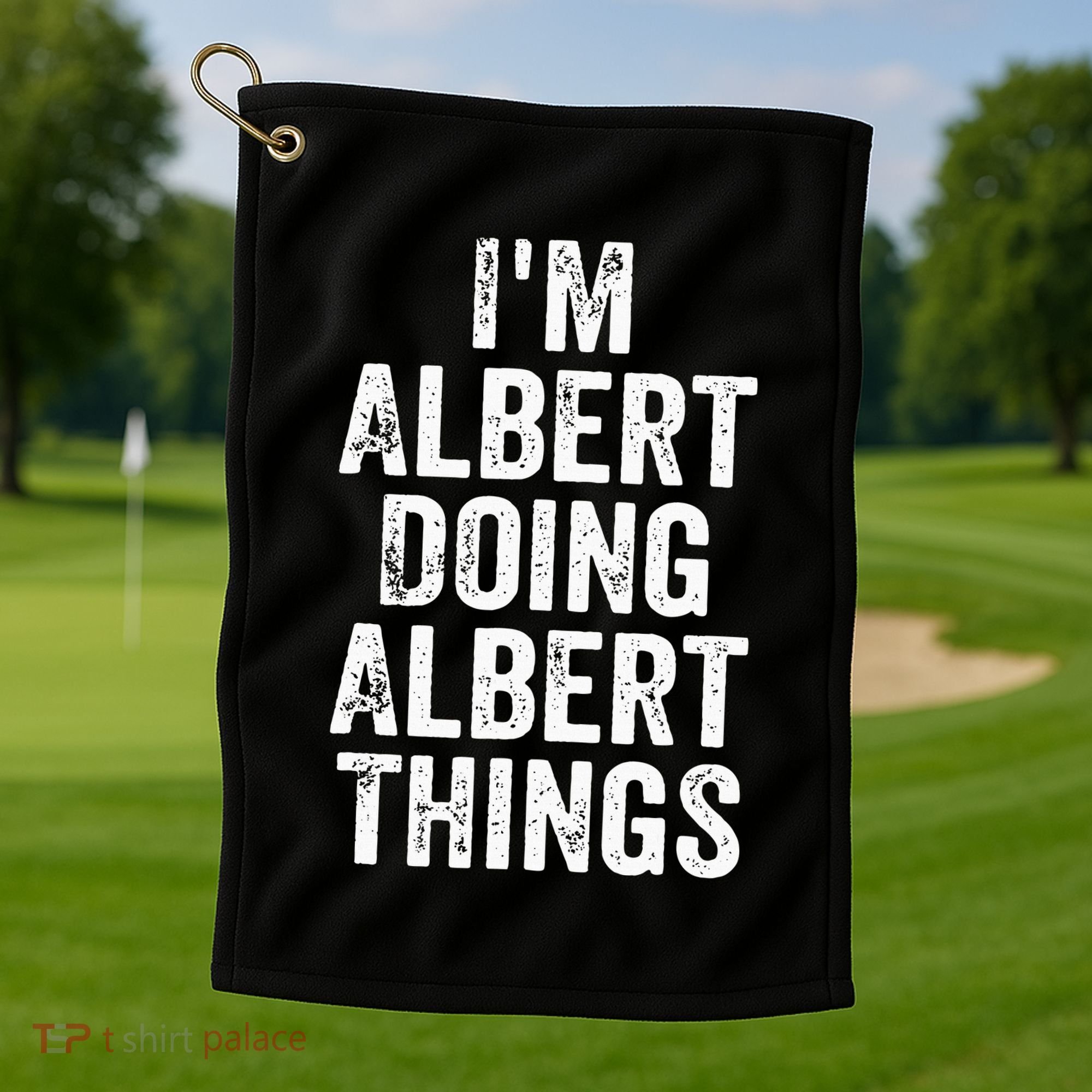 IM Albert Doing Albert Things Personalized First Name Golf Towel