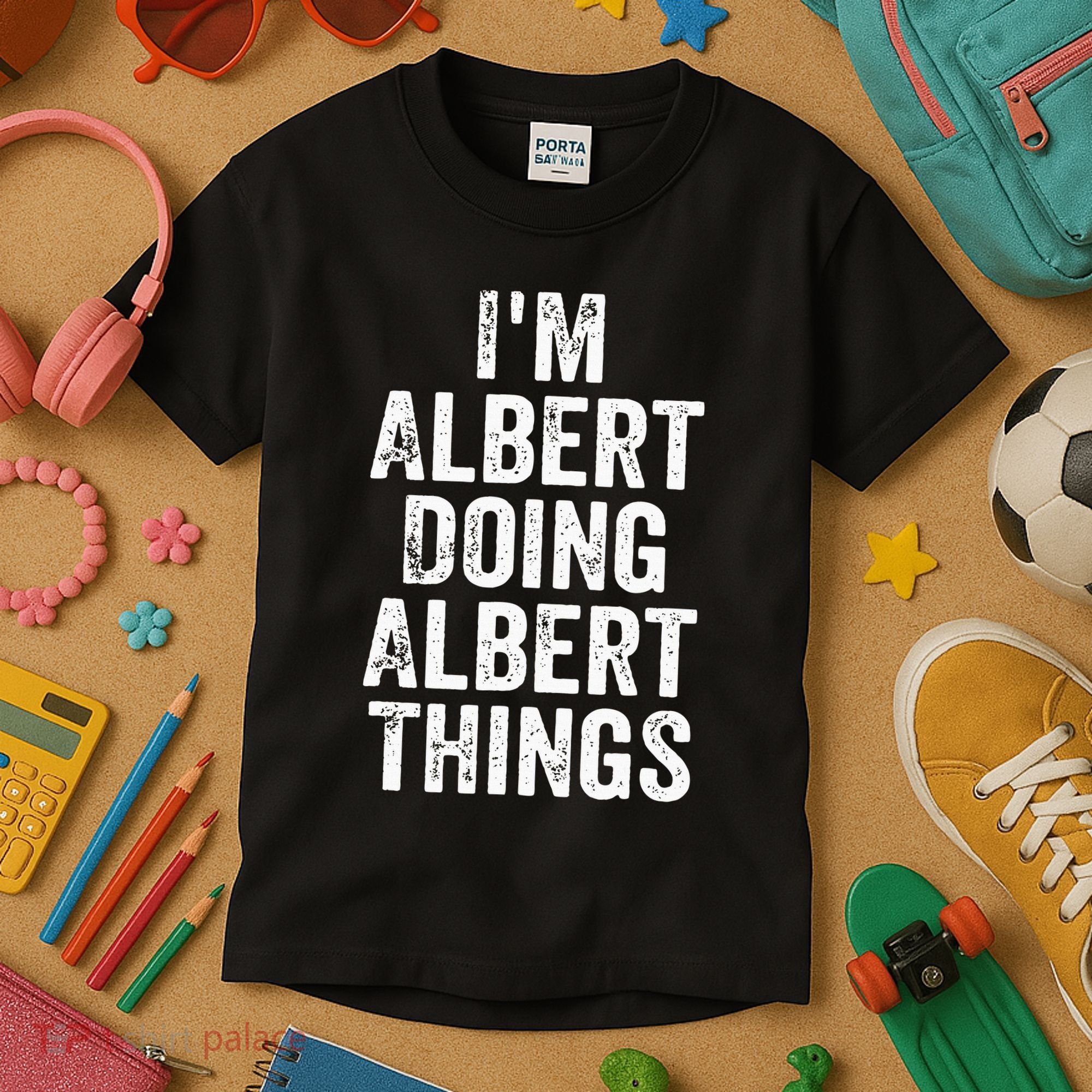 IM Albert Doing Albert Things Personalized First Name Kids T-Shirt