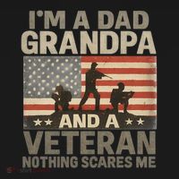 I'm A Dad, Grandpa, and a Veteran – Nothing Scares Me Long Sleeve Shirt thumb 2