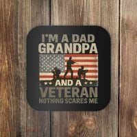 I'm A Dad, Grandpa, and a Veteran – Nothing Scares Me Coaster thumb 0