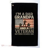 I'm A Dad, Grandpa, and a Veteran – Nothing Scares Me Golf Towel thumb 0