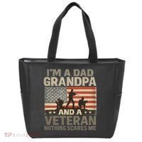 I'm A Dad, Grandpa, and a Veteran – Nothing Scares Me Tote Bag thumb 0