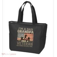 I'm A Dad, Grandpa, and a Veteran – Nothing Scares Me Tote Bag thumb 3