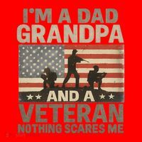 I'm A Dad, Grandpa, and a Veteran – Nothing Scares Me Santa Hat thumb 1