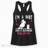 I'm a dirt and a diamond Horse Barrel Racing Barrel Racer Women's Tank Top thumb 0