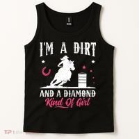 I'm a dirt and a diamond Horse Barrel Racing Barrel Racer Tank Top thumb 2